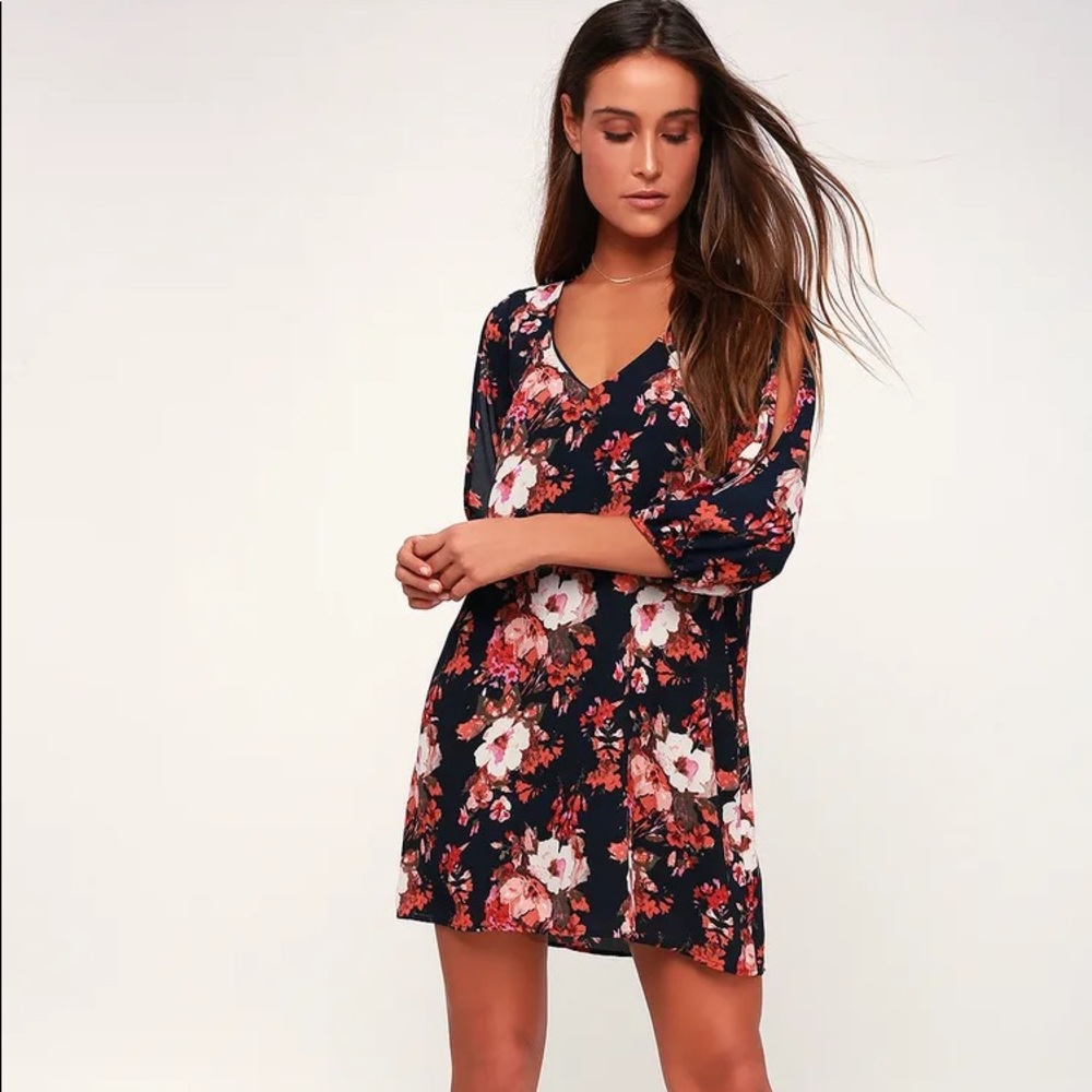 Navy Floral Dress